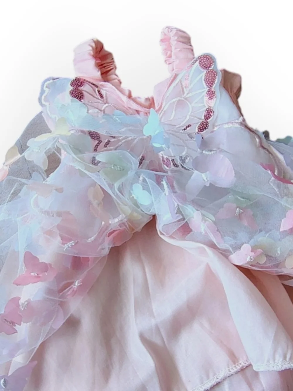 Pink Pastel Butterfly Tulle Dress - Picture 3 of 4